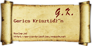 Gerics Krisztián névjegykártya